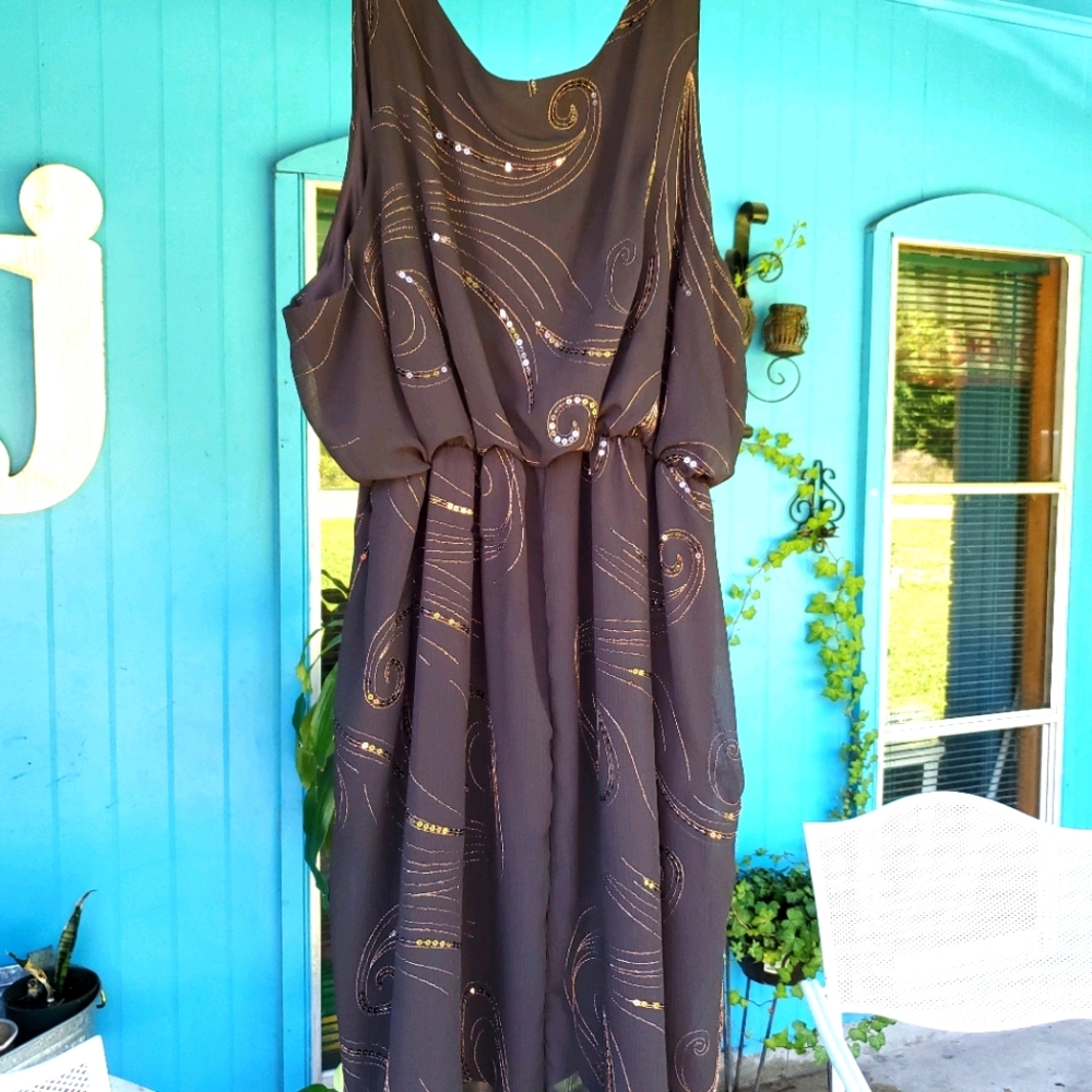 SWAK Black & gold sequence dress